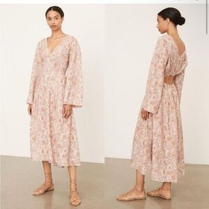 Vince Dahlia Floral Open Back Dress Small